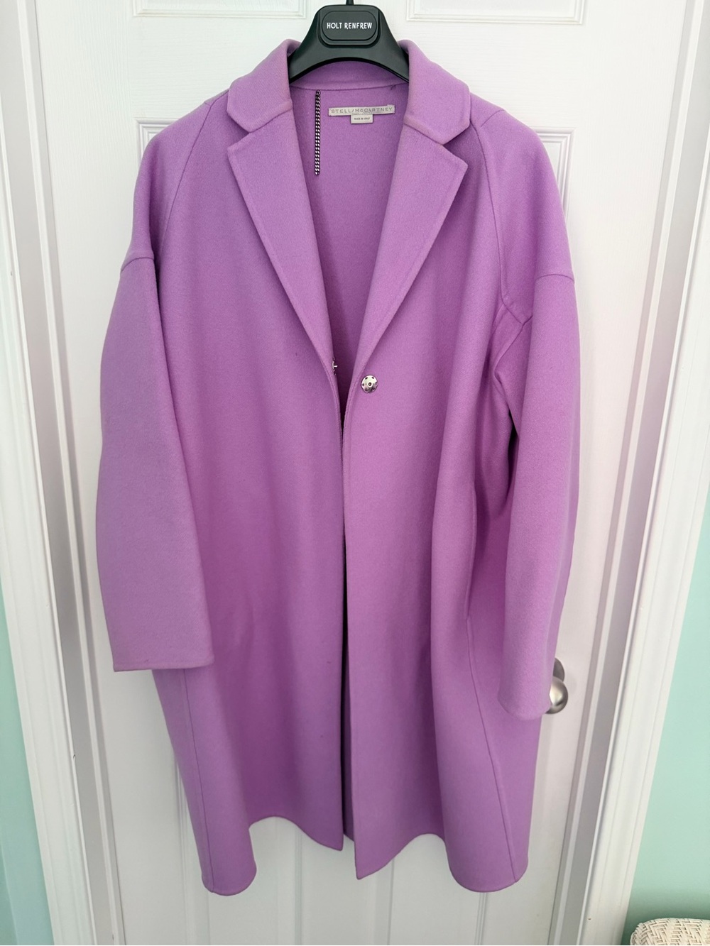 Stella McCartney Pastel Lilac Wool Trench Coat